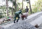 Serka Munasibun dan Warga Bahu-Membahu Langsir Semen Demi Percepatan TMMD