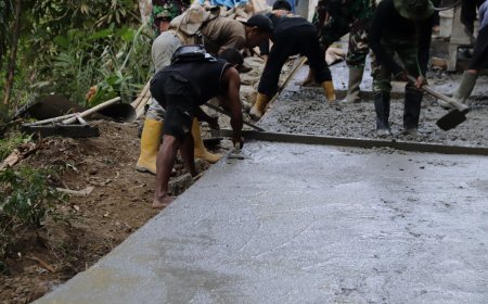 Pratu Figo Ratakan Beton Sentuhan Akhir yang Menentukan Kualitas Jalan TMMD
