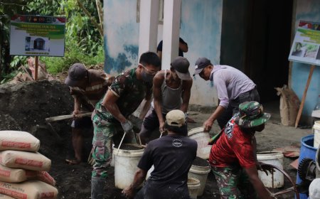 Hari ke-12 TMMD Gotong Royong Langsir Material
