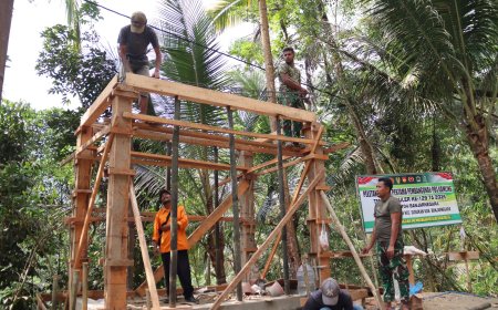 Triyono dan Satgas TMMD Percepat Pembangunan Pos Kamling Progres Capai 40 Persen