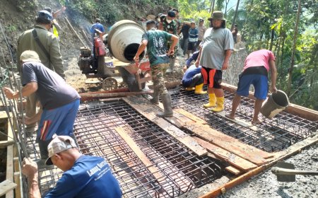 Enam Plat Beton Dibangun TMMD Hadirkan Akses yang Lebih Aman